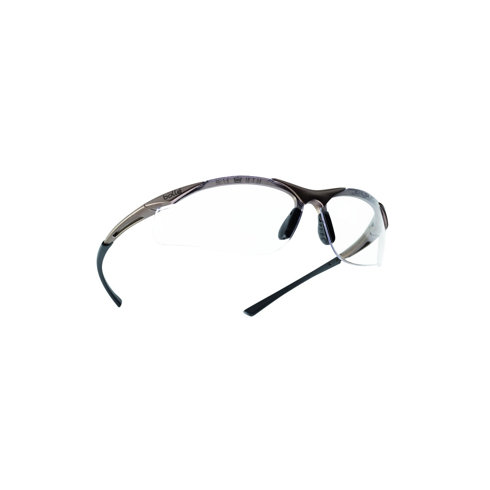 Bolle CONTPSI Contour Spectacles Bronze Nylon Frame Clear Anti-Scratch/Fog Lens 3 Pack