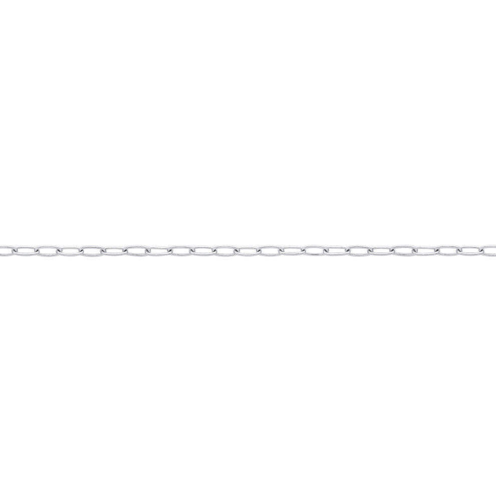 Jewelco London Unisex Rhodium Plated Sterling Silver Paper Clip Chain Necklace 2mm - GVCH40