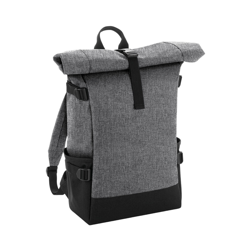 New Bagbase Unisex Block Roll Top Backpack Grey 48Cm
