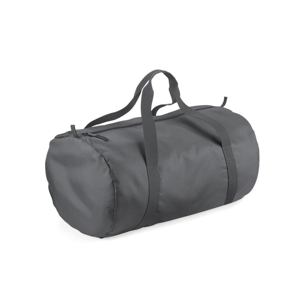 Bagbase Unisex Grey (One Size, Graphite /Graphite ) Barrel Packaway Duffle Bag