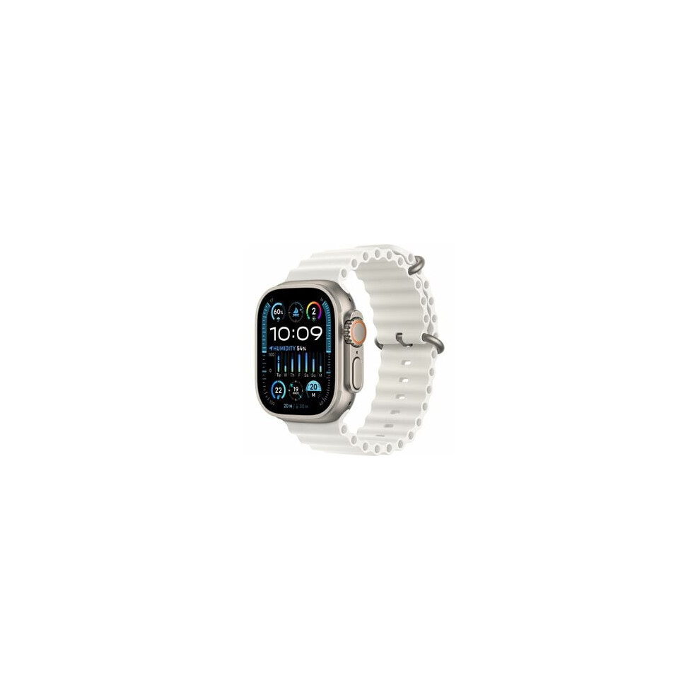 Apple Watch Ultra 2 Cellular, 49Mm Titanium Case With White Ocean Band - Mrej3b/A