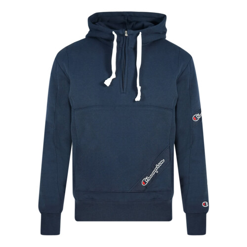 Champion Champion Half Zip Asymmetric Pocket Logo Navy Blue Hoodie