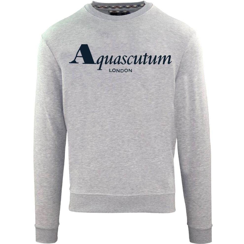 Aquascutum Bold London Logo Grey Sweatshirt 