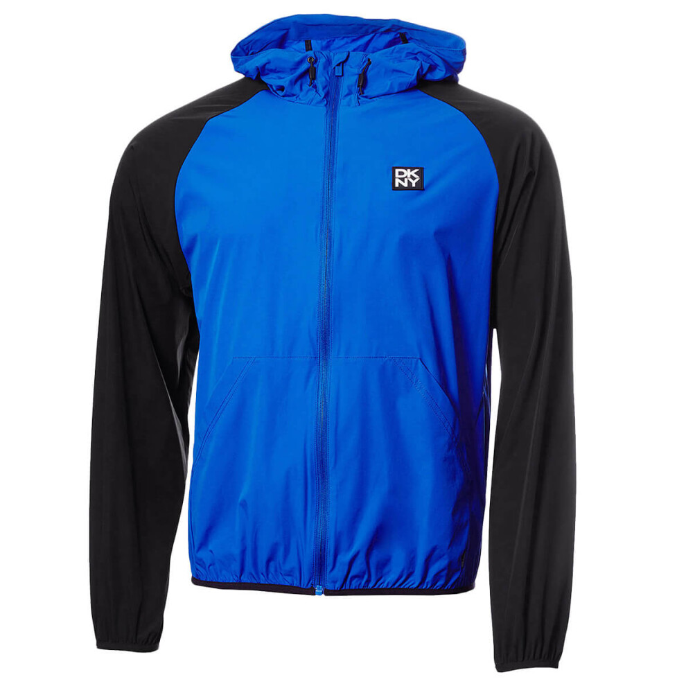 (L, Electric Blue/Black) DKNY Mens Georgetown Water Repellent Windbreaker Golf Jacket