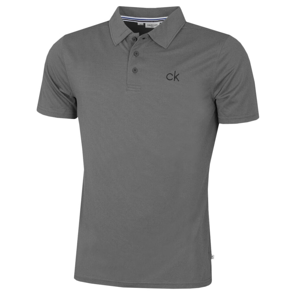 Calvin Klein Mens 2024 Central Eco Light Wicking Golf Polo Shirt