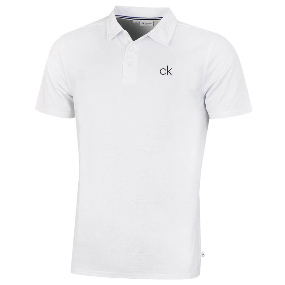 Calvin Klein Mens 2024 Central Eco Light Wicking Golf Polo Shirt