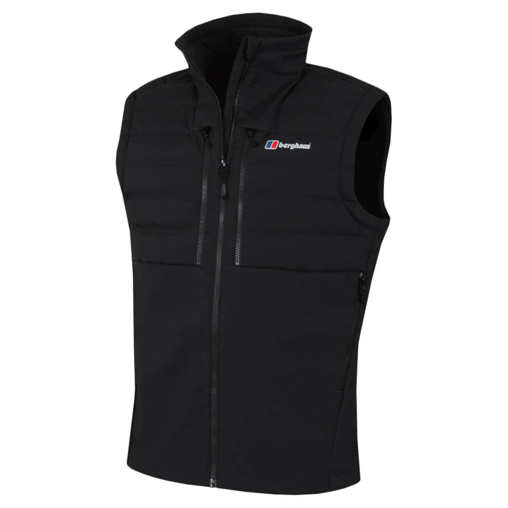 (M, Black/Black) Berghaus Mens Theran Hybrid Durable Water Repellent Vest Gilet