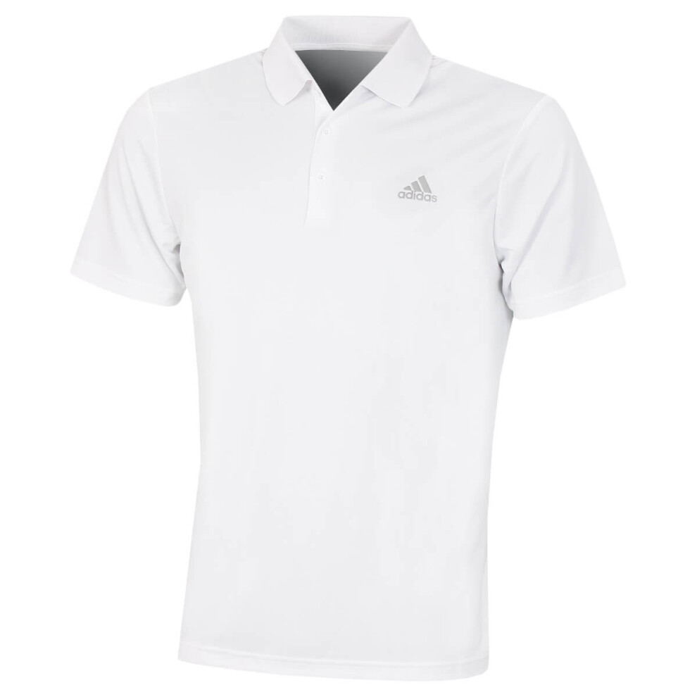 (2XL, White) adidas Golf Mens 2021 Performance Left Chest Logo Stretch Soft Polo Shirt