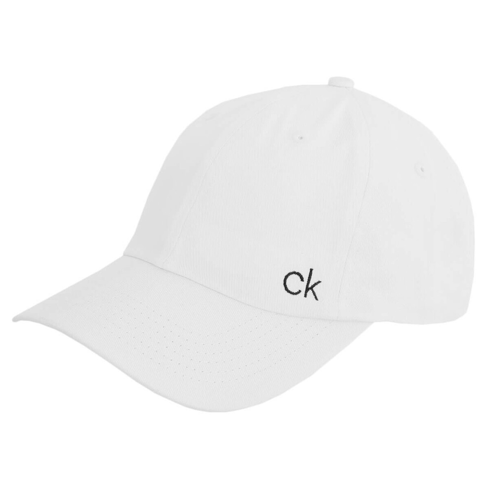 (One Size, White) Calvin Klein Mens 2021 Classic Cotton Adjustable 6 Panel Baseball Cap