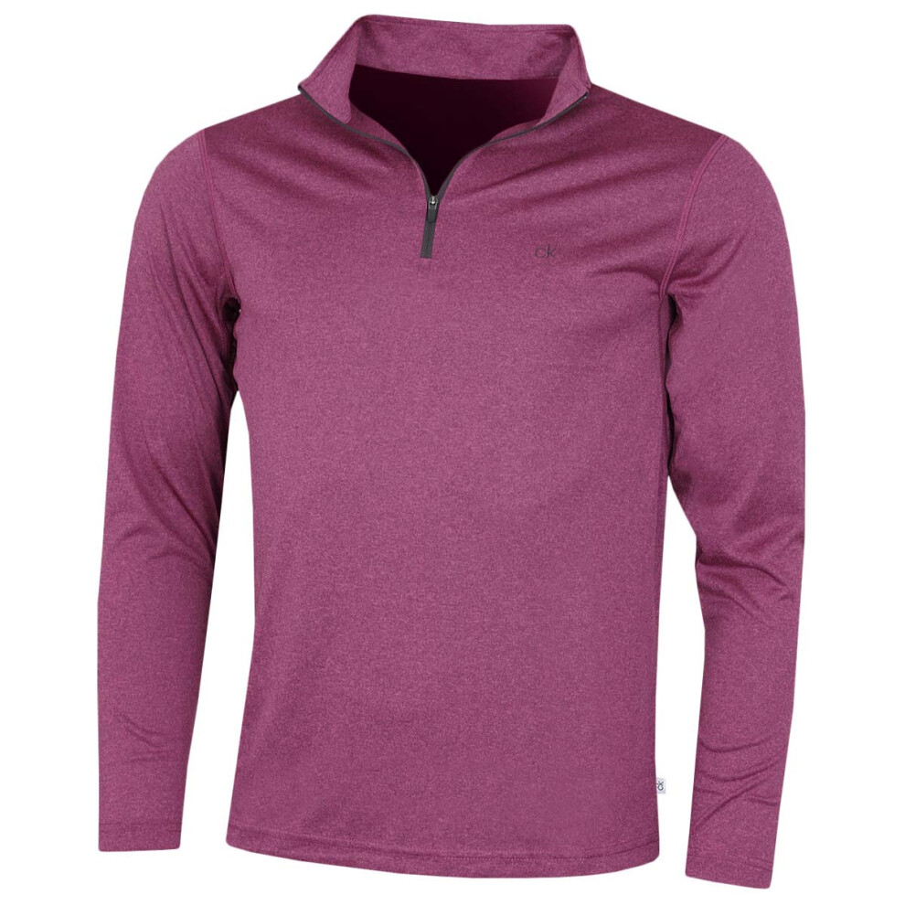 (2XL, Dark Red) Calvin Klein Golf Mens 2021 CK Harlem 1/4 Zip Sweater-image-OPC-P87G2Q8-NEW