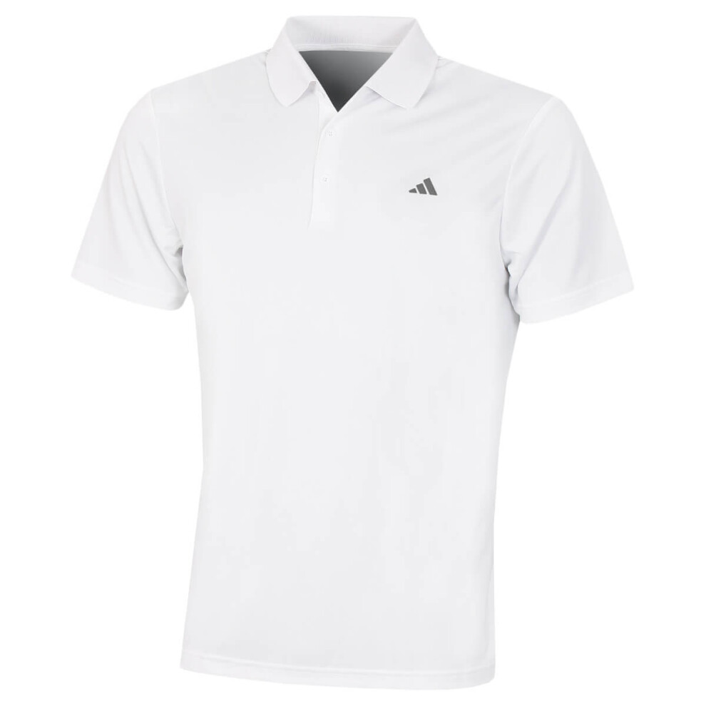 (M, White Sport) adidas Golf 2024 Performance Left Chest Logo Stretch Polo Shirt