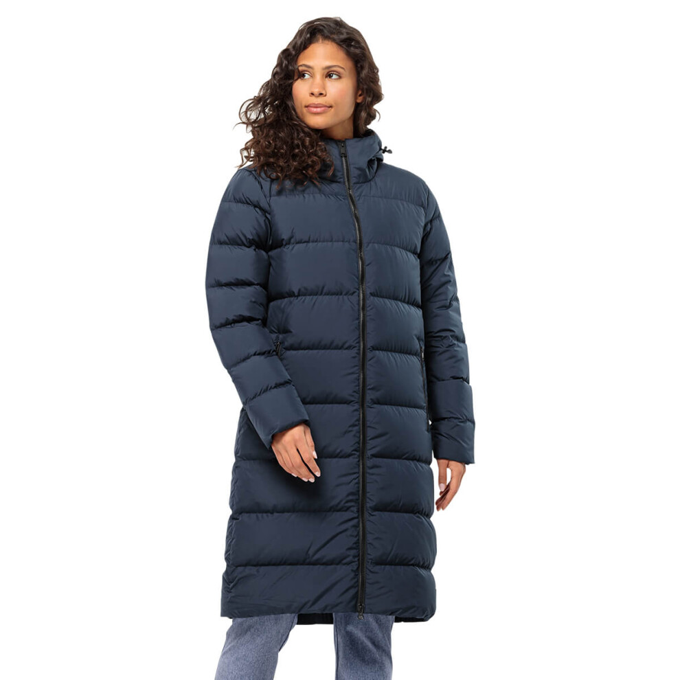 (L, Night Blue) Jack Wolfskin Womens Frozen Palace Windproof Water Repellent Jacket