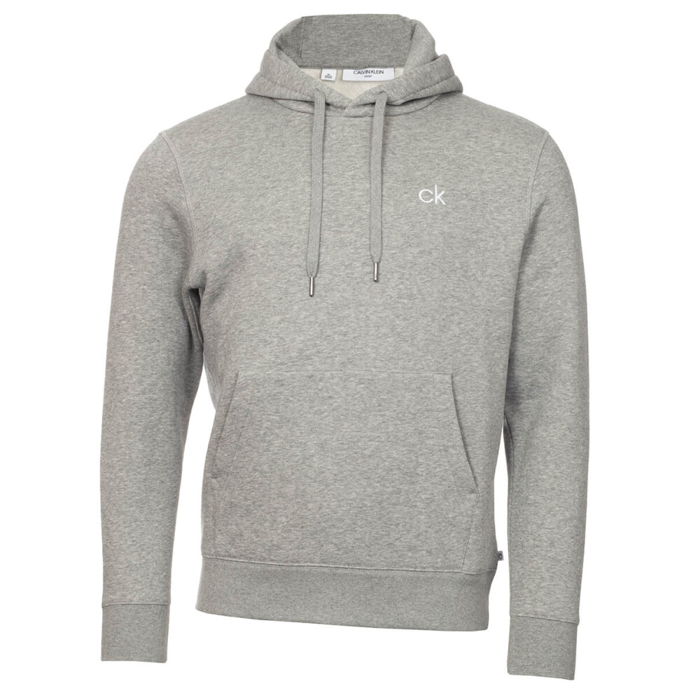 (S, Grey Marl) Calvin Klein Mens 2021 Planet Performance Fleece Cotton Eco-Friendly Hoodie