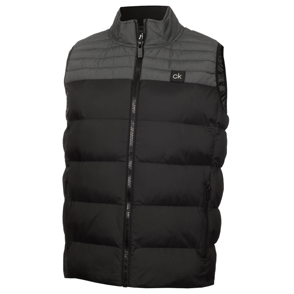 (M, Black) Calvin Klein Mens 2022 Voltron Padded Water Resistant Golf Gilet