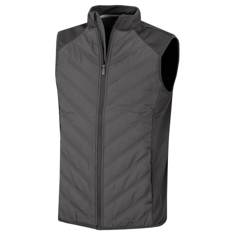 (L, Charcoal) Proquip Mens 2021 Nevtec Stretch Fabric Quilted Warmth Golf Gilet