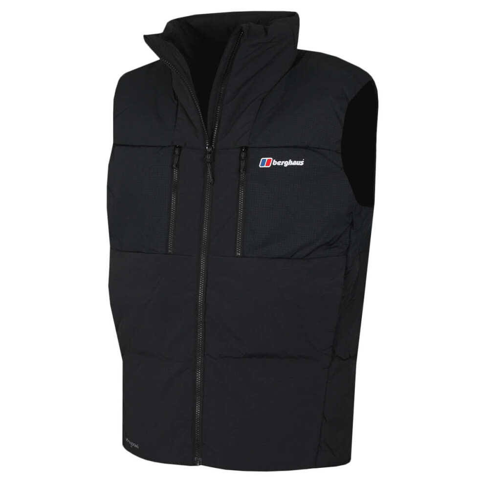 (L, Black/Black) Berghaus Mens Sabber Down Outdoor Water Resistant Vest Gilet