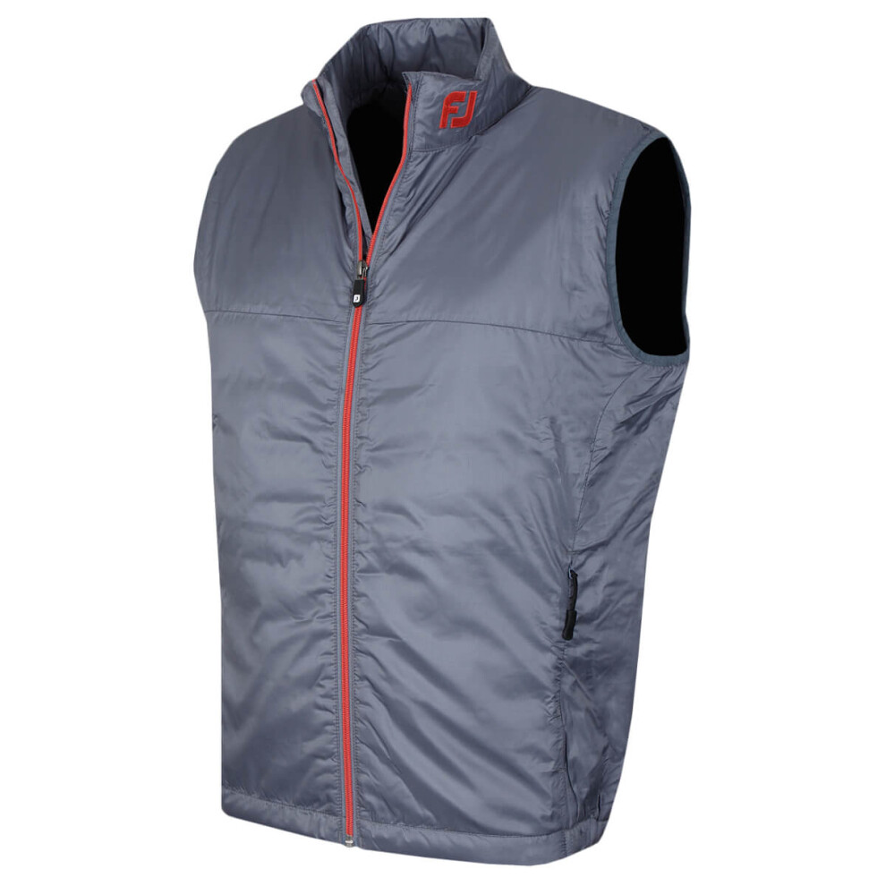 (L, Graphite) Footjoy Mens Light Thermal Insulated Water Repellent Performance Golf Vest