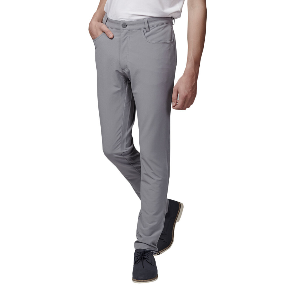 (32L, Silver) Calvin Klein Mens 2021 Genius 4-Way Stretch Quick Drying Slim Fit Golf Trousers