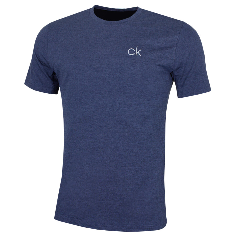 (M, Navymarl) Calvin Klein Mens 2021 Newport Tee Moisture Wicking T-Shirt