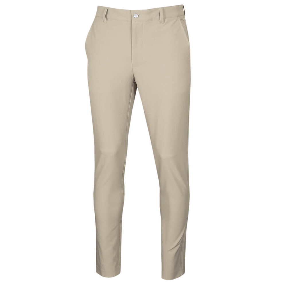 (38/32, Khaki) Footjoy Mens Performance Tapered  Slim Fit Stretch Golf Trousers