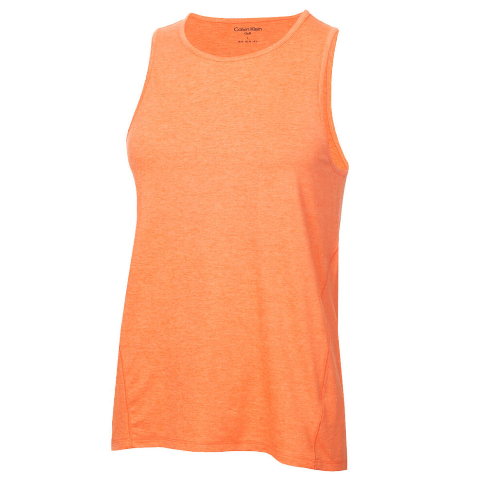 (XS, Coral Marl) Calvin Klein Womens 2022 Relax Sleeveless Moisture Wicking Tank Top T-Shirt