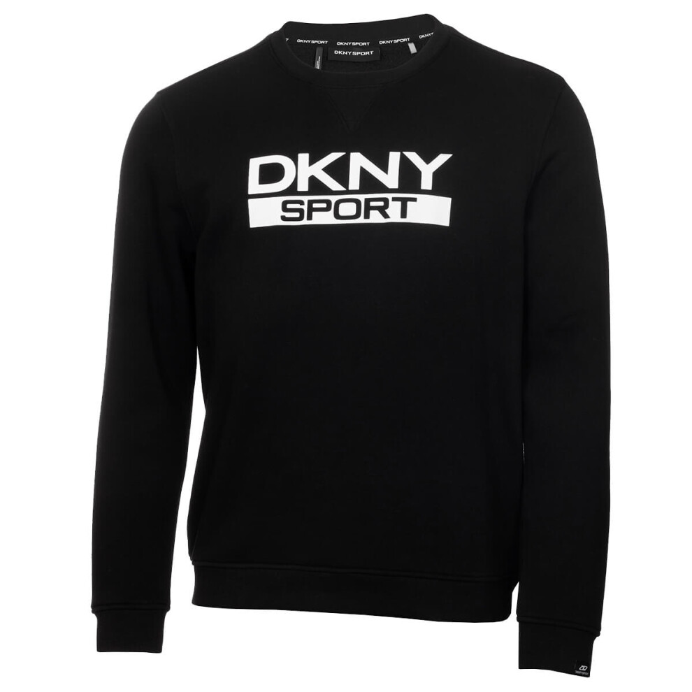 (2XL, Black) DKNY Mens 2021 South Street Breathable Soft Feel Jersey Crew Neck Sweater