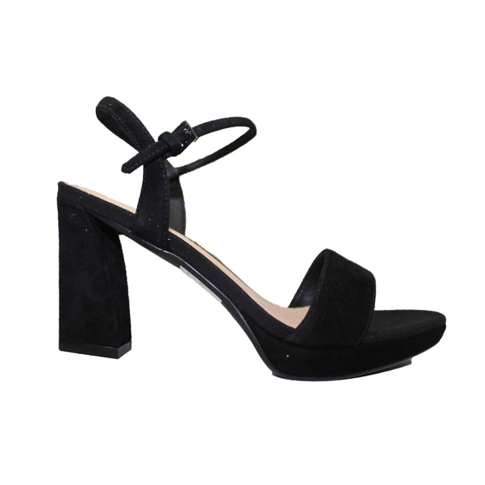 Vista Strap | Black Suede | Womens Heeled Sandals