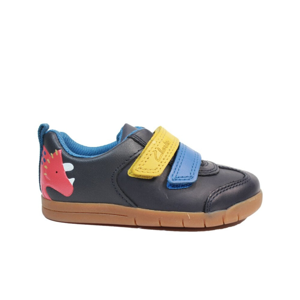 (4 (Children's)) Den Play Toddler | Navy Leather | Childrens Rip Tape Shoes