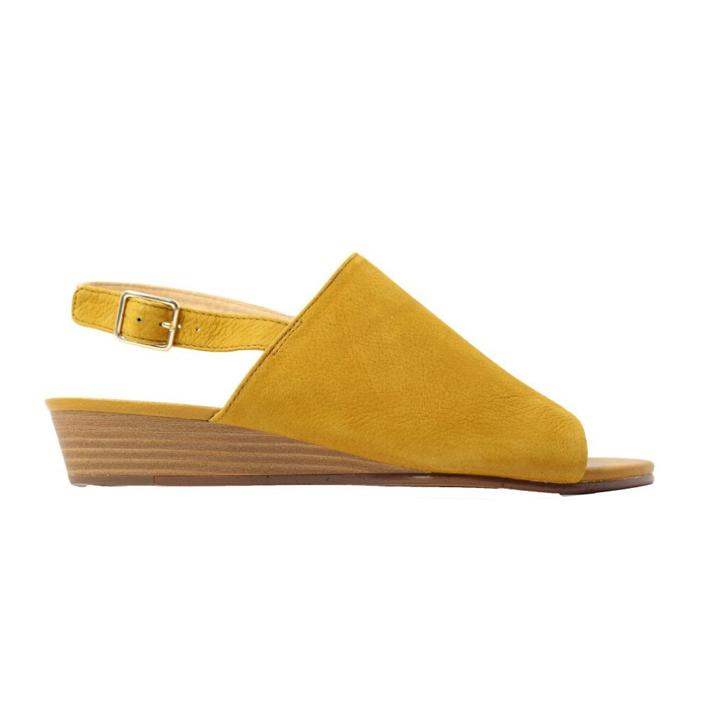 Mena Lily | Ochre Yellow Nubuck | Womens Slingback Sandals