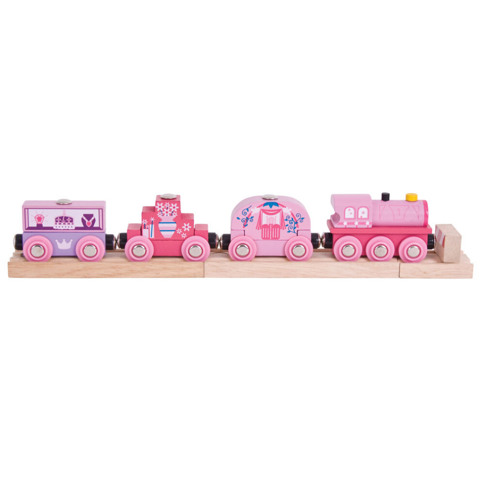 Bigjigs Rail, Princess Train, Wooden Toys, Girls Train Set, Princess Toys, Gifts For 3 4 5 Year Old Girls, Train Set, Pink Train, Toddler Toys