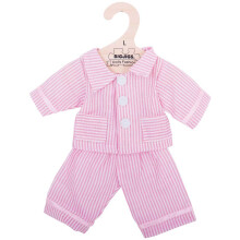 Bigjigs Toys Pink Striped Rag Doll Pyjamas for 38cm Soft Doll - Suitable for 2+ Years