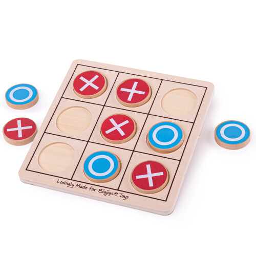 Bigjigs Toys Wooden Noughts and Crosses Game - Tic Tac Toe Game, Travel ...