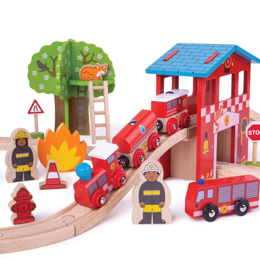 Fire Station Train Set