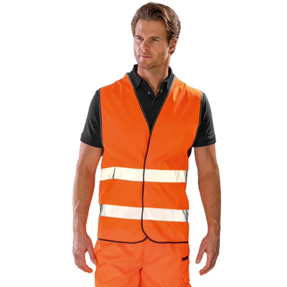 (2XL, Fluorescent Orange) Result Core Adult Unisex Motorist Hi-Vis Safety Vest