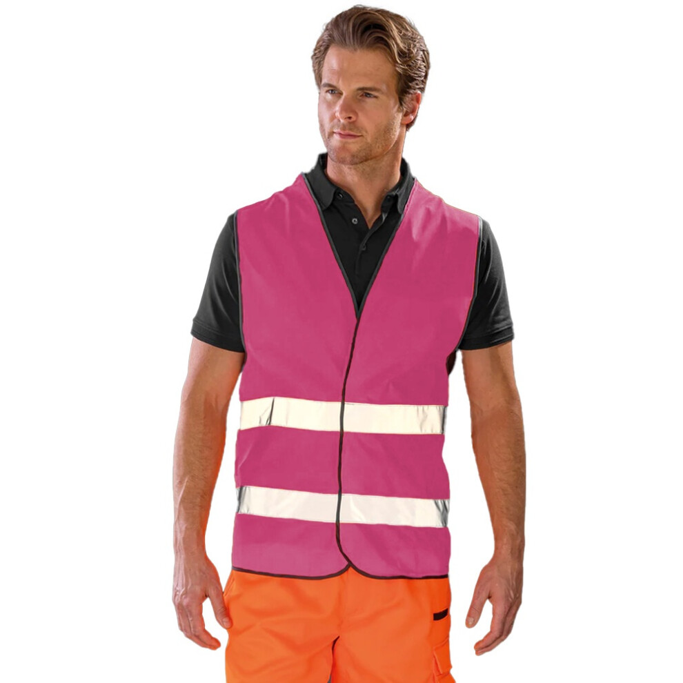 (2XL, Raspberry) Result Core Adult Unisex Motorist Hi-Vis Safety Vest