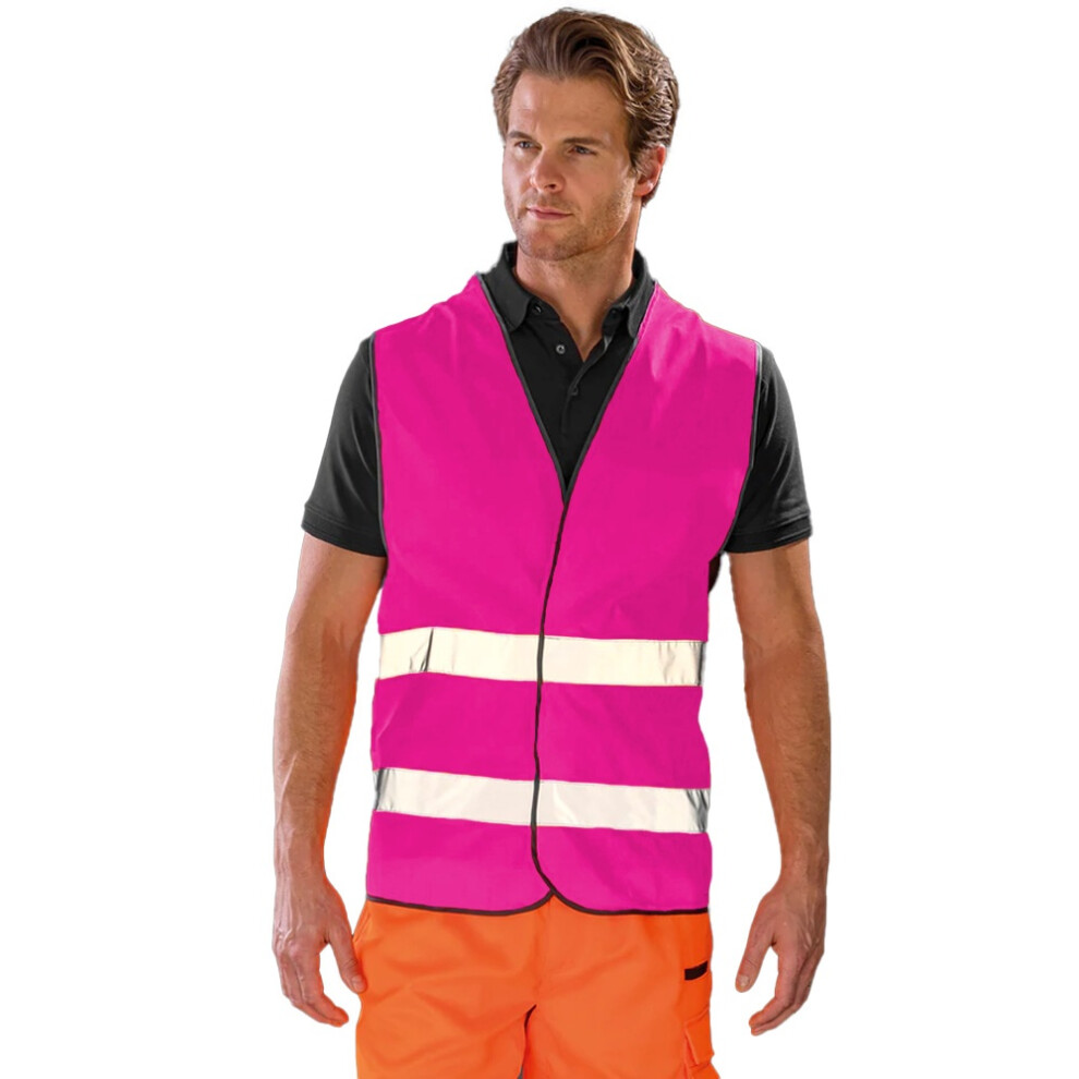 (XS, Fluorescent Pink) Result Core Adult Unisex Motorist Hi-Vis Safety Vest