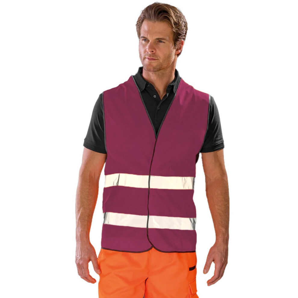 (2XL, Burgundy) Result Core Adult Unisex Motorist Hi-Vis Safety Vest