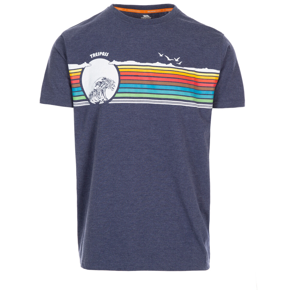 Trespass Men's Navy Marl Dlx Cooper Antibacterial Active T-Shirt - Image 3