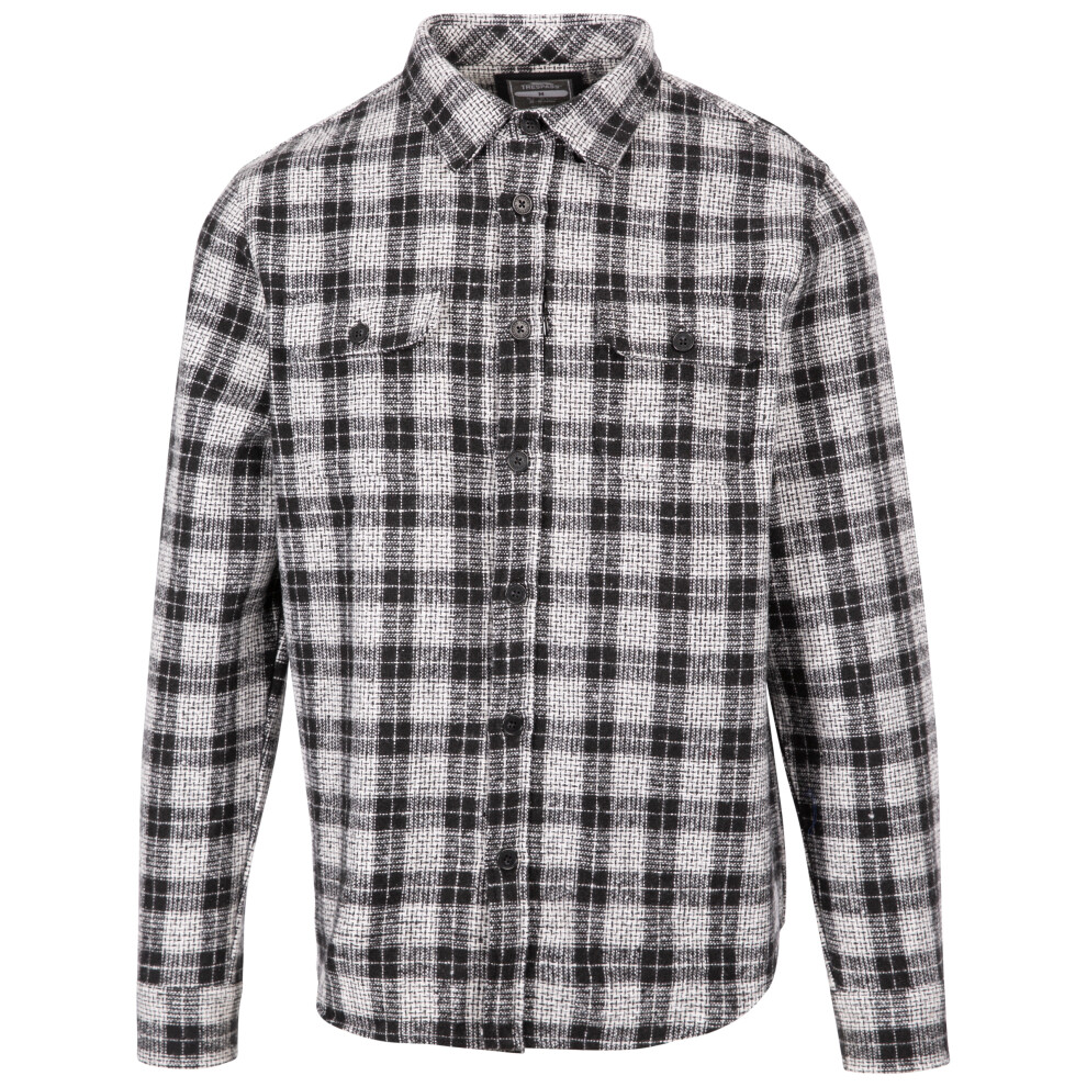 (L, White) Trespass Mens Shirt Casual Woven Checked Portlaw