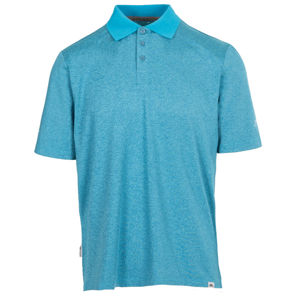 (M, Pond Blue Marl) Trespass Mens Polo Shirt Quick Dry Active Gedding