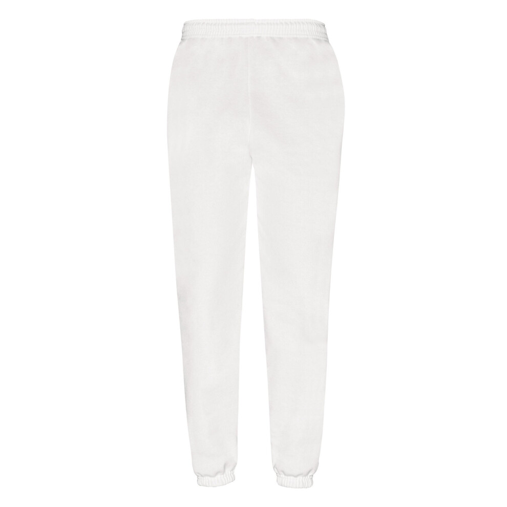 (L, White) Fruit of the Loom Mens Classic Elasticated Jogging Bottoms