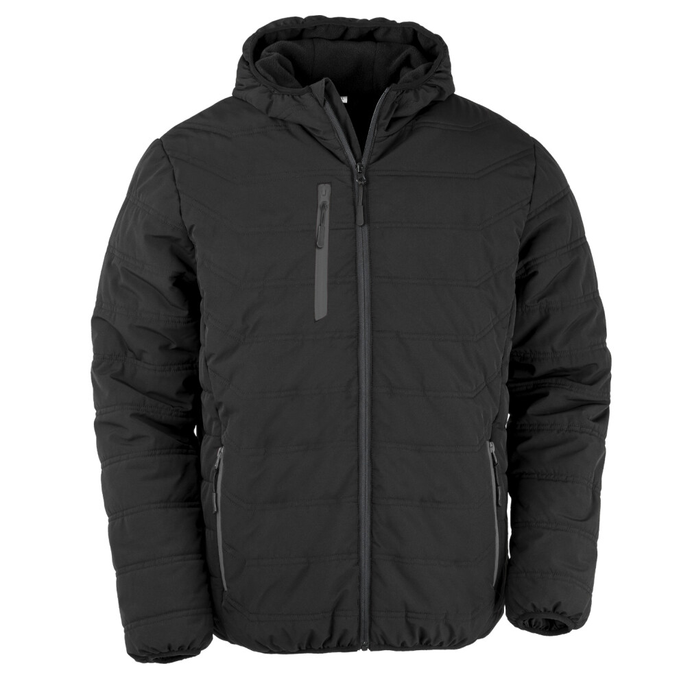 (2XL, Black) Result Genuine Recycled Mens Compass Padded Winter Jacket