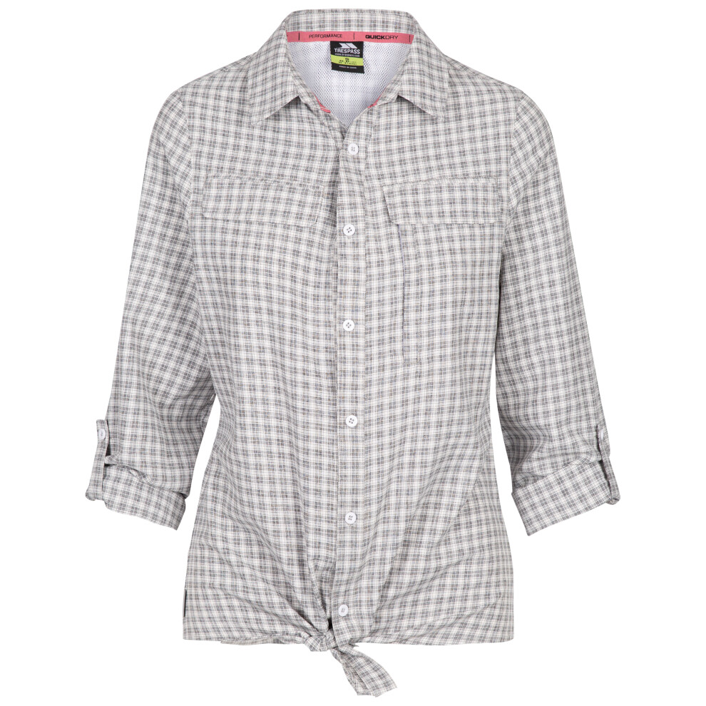 (14, White) Trespass Womens Check Shirt Short Sleeve Upturn