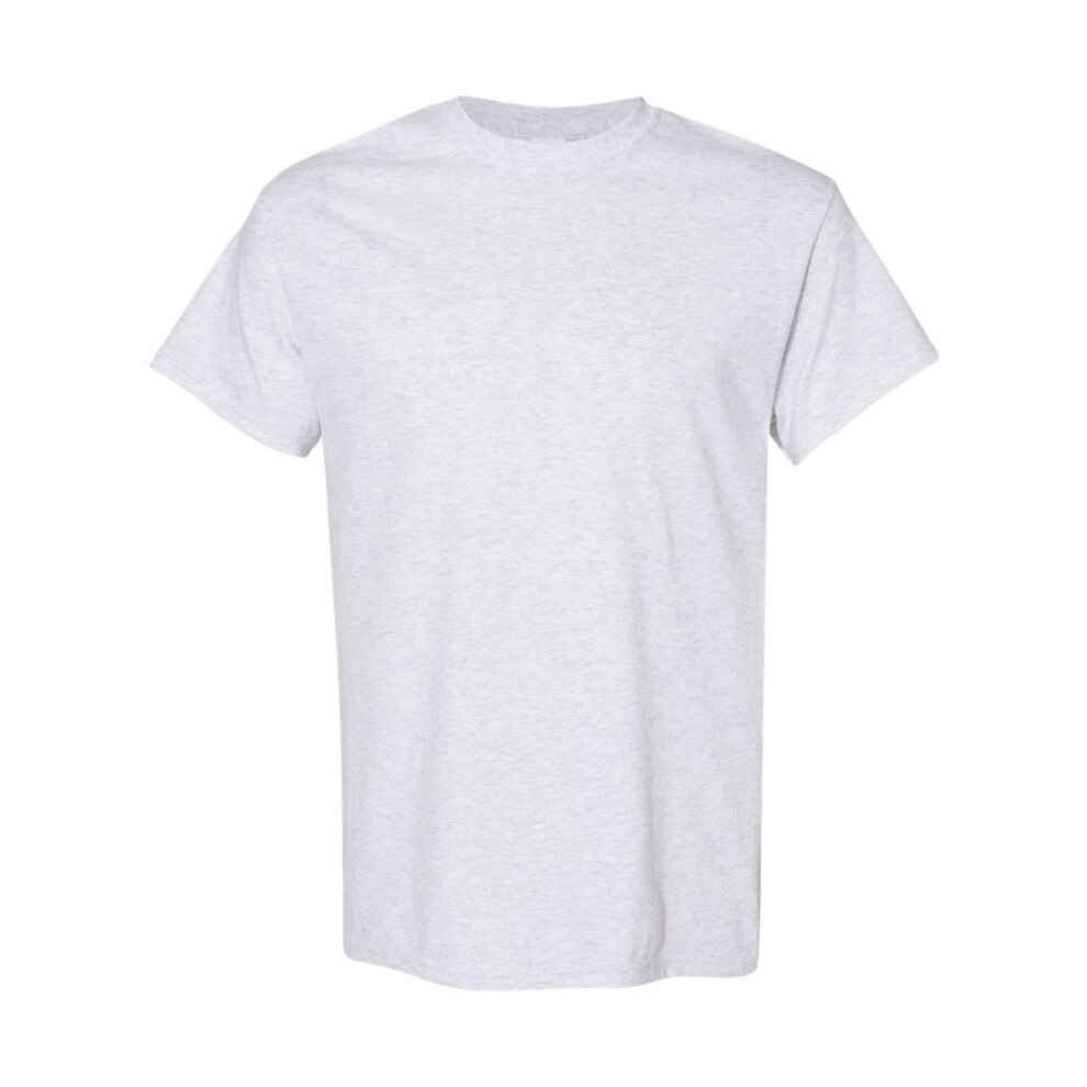 (L, Ash Grey) Gildan Mens Heavy Cotton Short Sleeve T-Shirt (Pack Of 5)