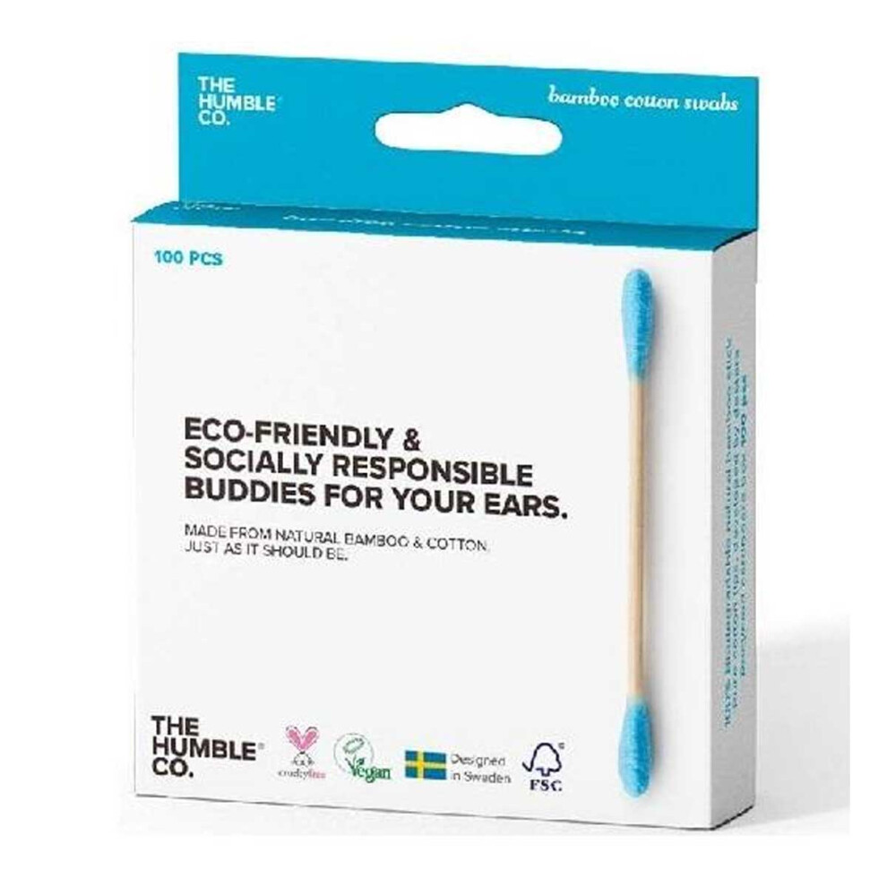 Humble Co. Bamboo Cotton Swabs Blue - 1 Pack Of 100