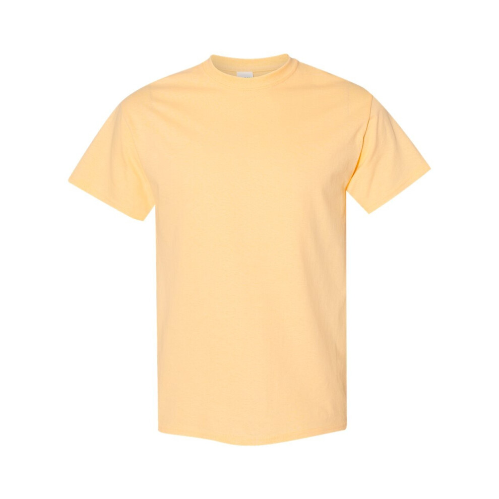 (L, Yellow Haze) Gildan Mens Heavy Cotton Short Sleeve T-Shirt (Pack Of 5)