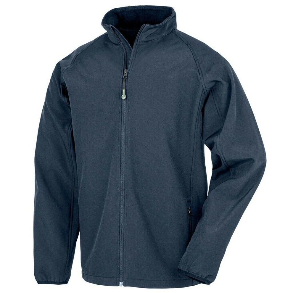 (S, Navy) Result Genuine Recycled Mens Printable Soft Shell Jacket