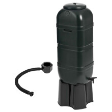 Charles Bentley Slim Line Garden Water Butt Set Including Tap with Stand Lockable Lid Filler Kit - 100L
