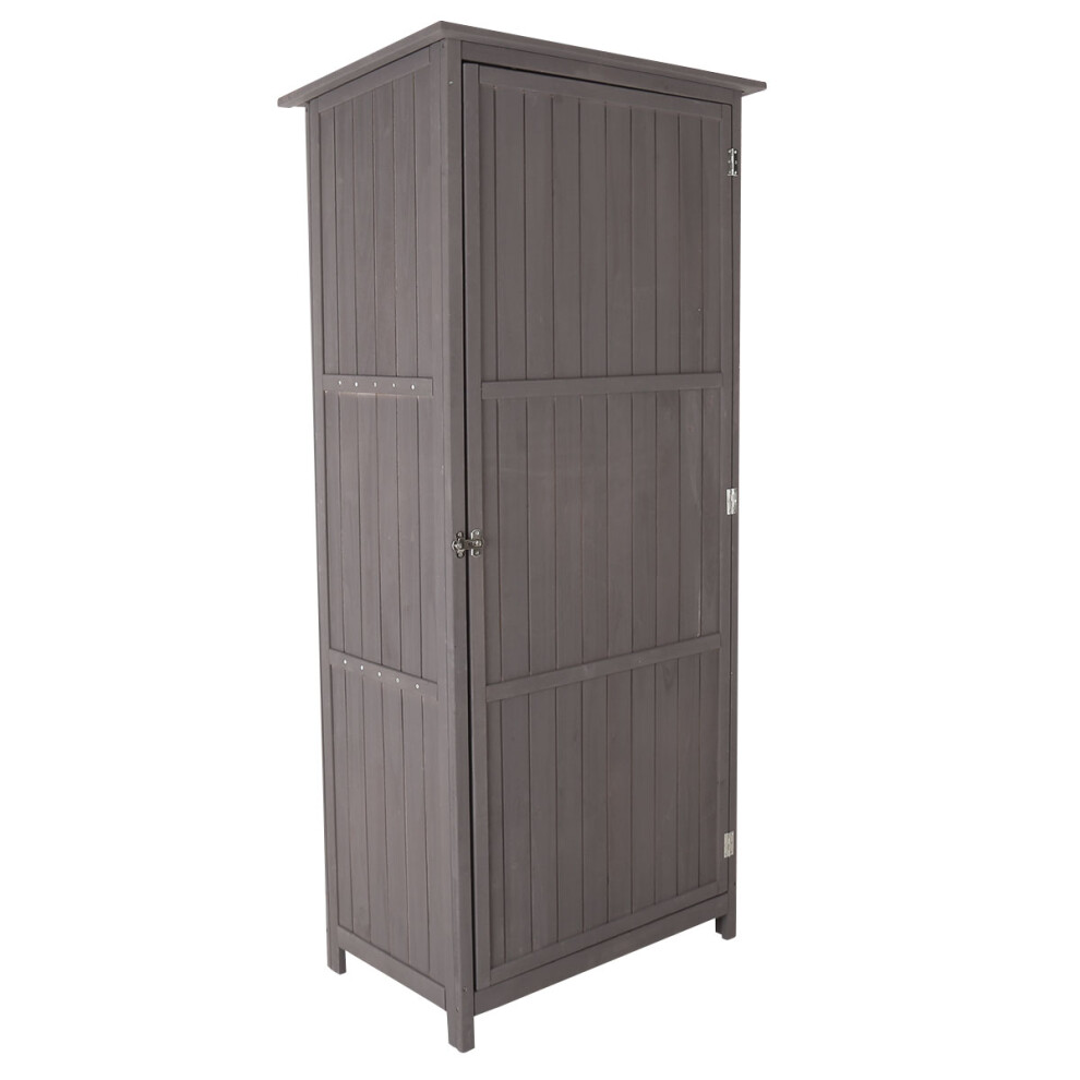 CHARLES BENTLEY FSC Certified, Wooden, Storage Shed, Grey, Tall, Small, Outdoor, Garden Storage, Outdoor Storage, Shelves, Hooks, Space Saving,