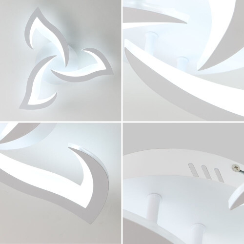 Modern LED Ceiling Light, 36W 3300 Lumens, Creative Petal Design Ceiling Light, White, 6000K Cool White Light, Acrylic Ceiling Light 1